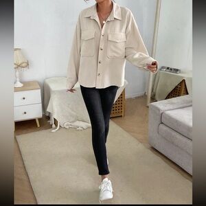 Fall cream corduroy jacket